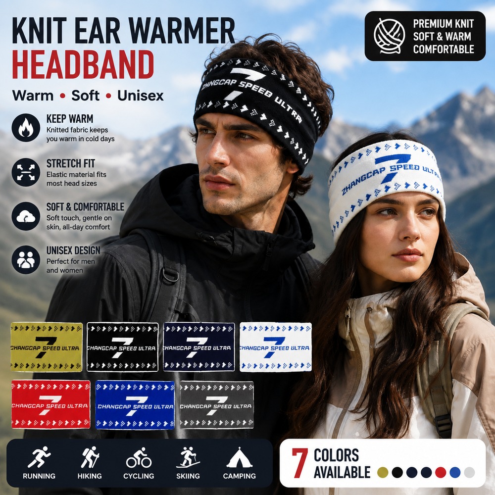 Fleece Ear Warmer Band - Winter Knit Ear Warmer Headband Unisex