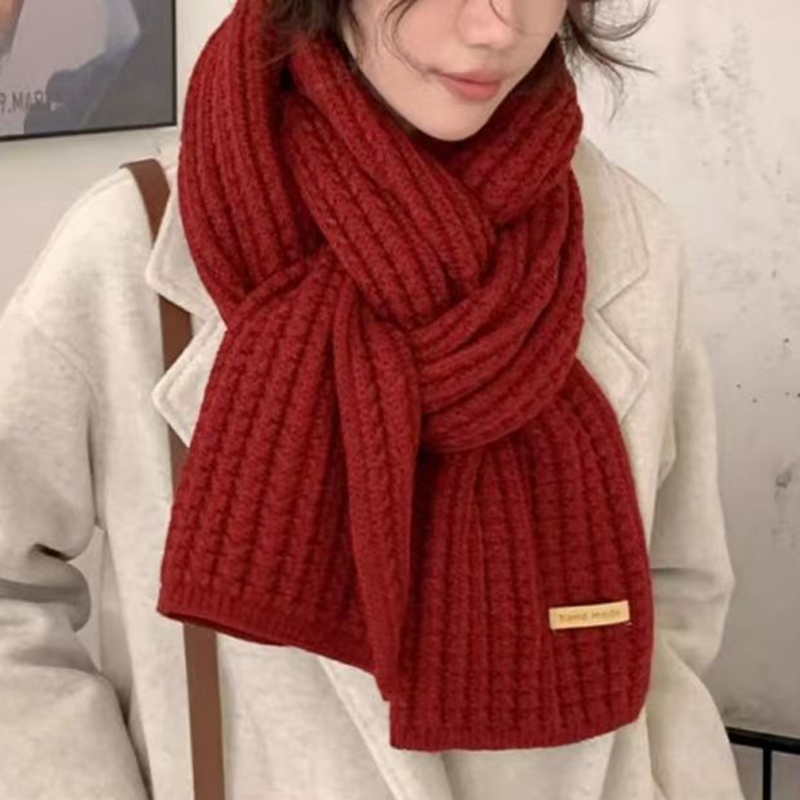 Thick Cable Knit Warm Cashmere - Wool Scarf Men 评论和价格