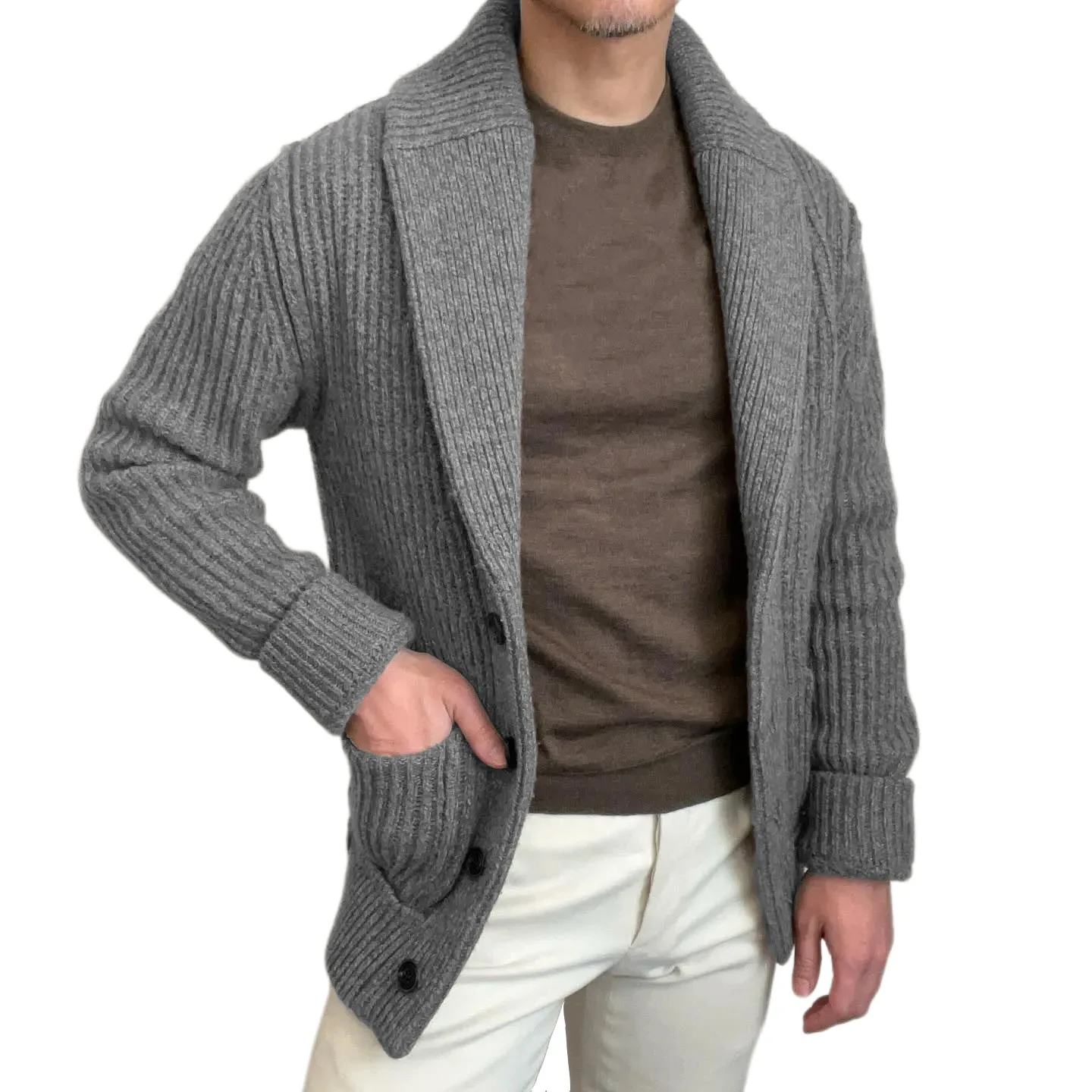 Men's Sweaters Cardigan Lapel  - Down Jacket Packable 评论和价格