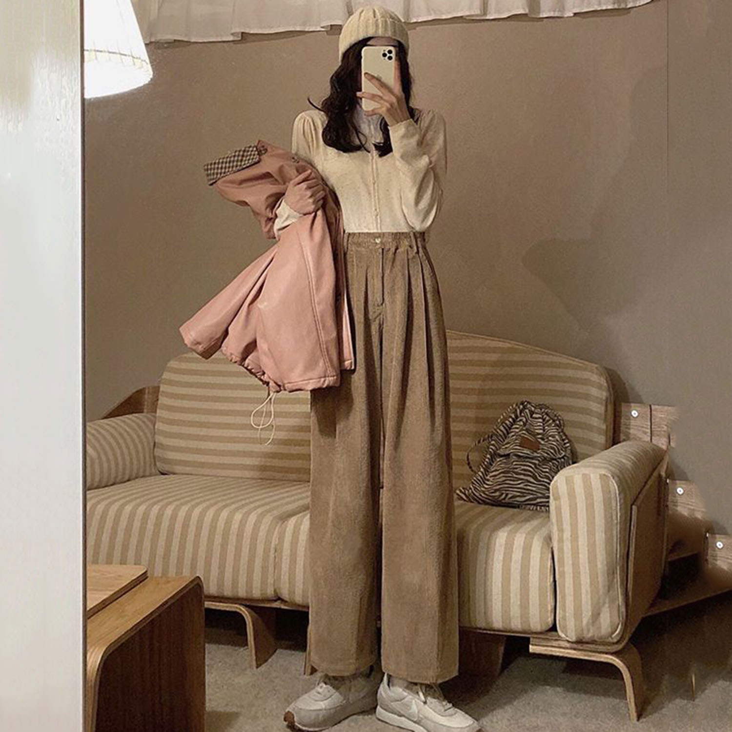 Wide Leg Corduroy Pants Women  - Corduroy Pant Warm 评论和价格